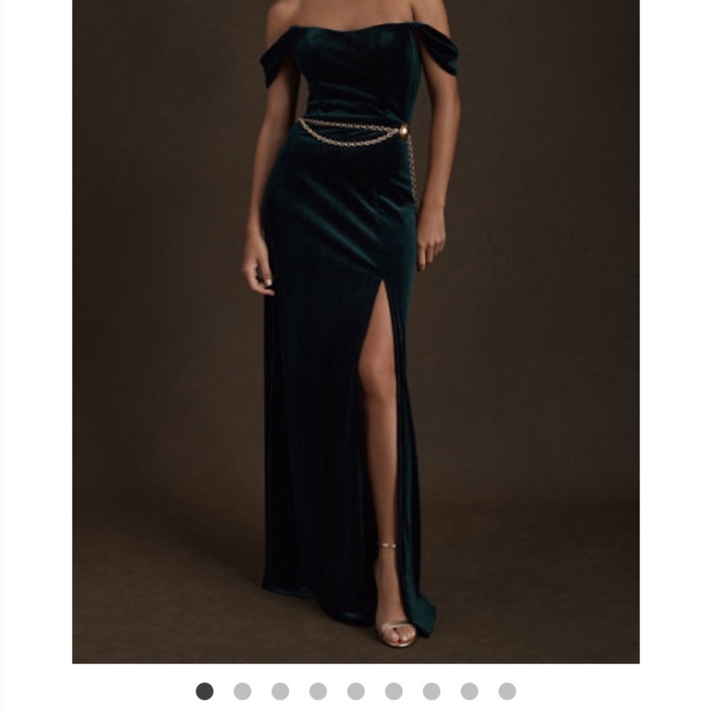 Jenny Yoo Issa Emerald Velvet Dress